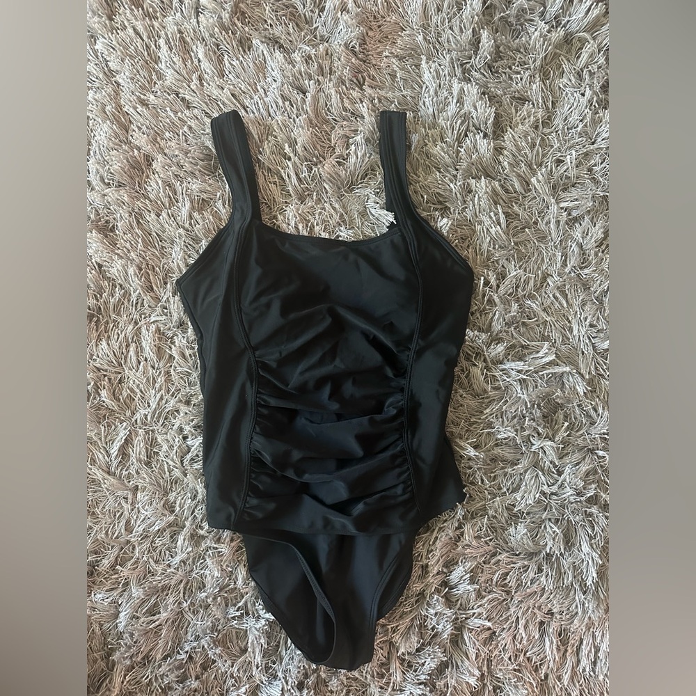 Black one piece swim suit